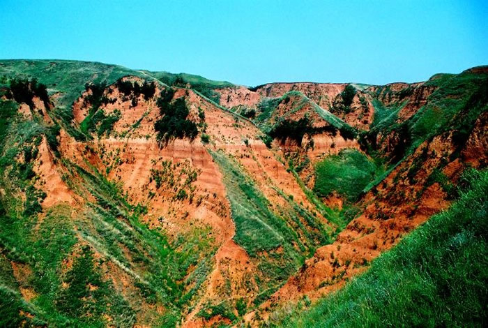 中国陕西省蓝田县上陈旧石器遗址黄土-古土壤剖面景观