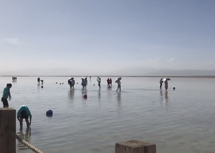 “中国天空之镜”青海乌兰县茶卡盐湖旅游旺季垃圾遍地
