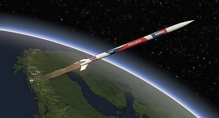 挪威首枚100%纯国产Nucleus探空火箭发射升空