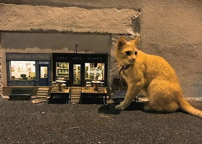 无名鼠团队为老鼠建的咖啡店,猫咪不得其门而入。