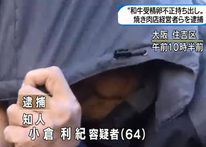 小仓利纪带和牛受精卵和精液入境时,被中国海关截下。