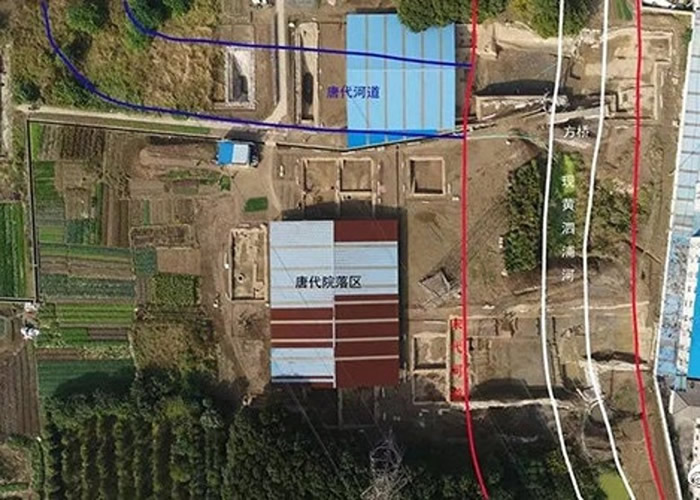 黄泗浦遗址内仍见一些建于唐代的河道遗迹。