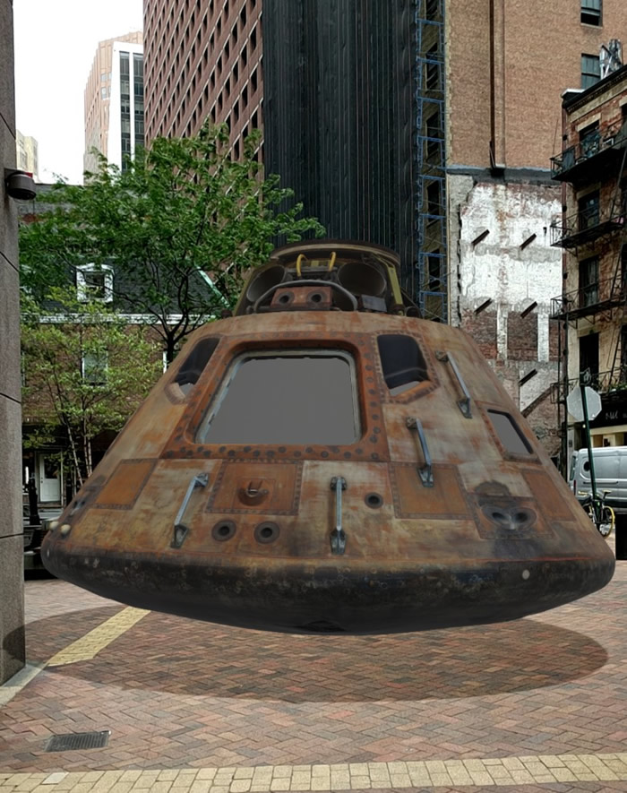 有网民成功把影象投影到街道上。