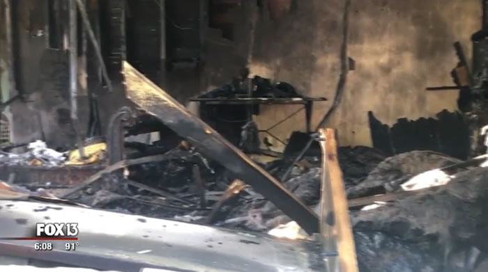 美国佛罗里达州一户人家半夜发生火灾 忠犬不断来回大声吠叫救全家