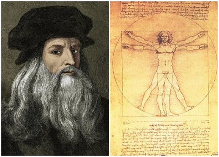达芬奇(左图)的《维特鲁威人》画作(右图)或无缘在罗浮宫展出。