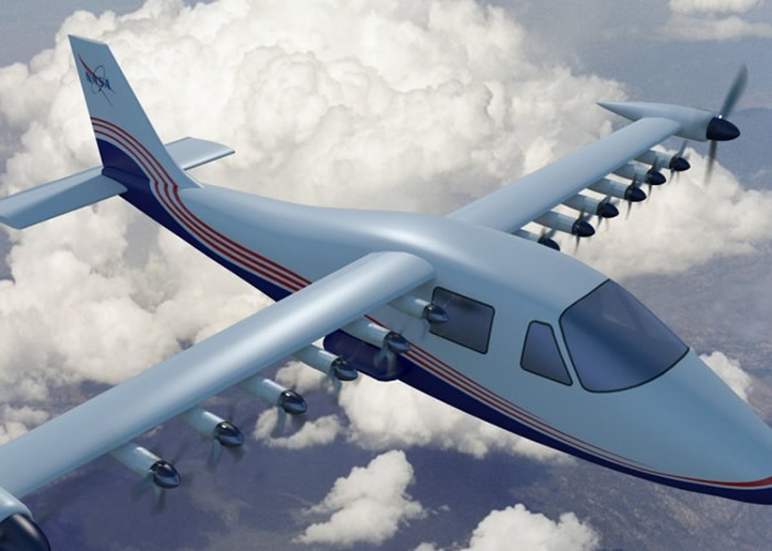 美国太空总署(NASA)展示旗下首架全电动实验性飞机“X-57 Maxwell”