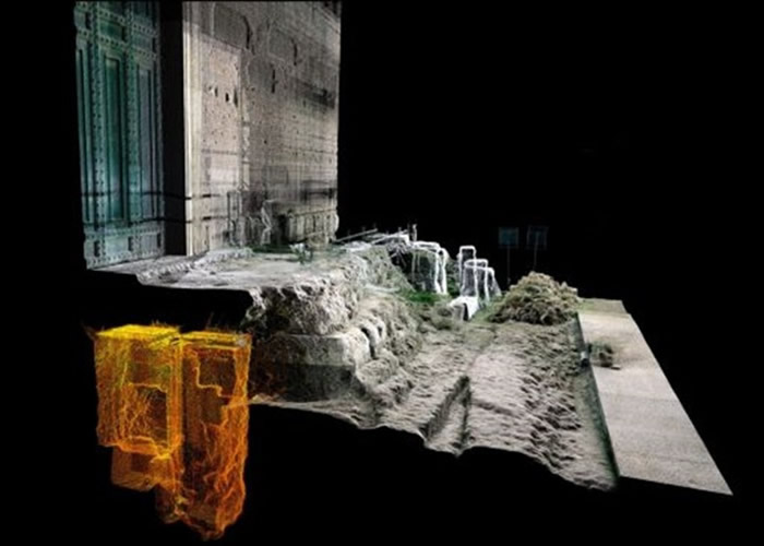 神庙(黄色示)位于古议事堂地底。