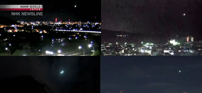 日本关东地区凌晨出现大火球并传出爆炸巨响 可能已变成陨石坠落在千叶市西北方