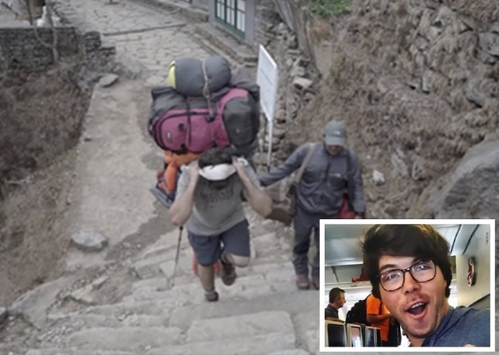 美国青年Nathaniel J. Menninger自荐成为雪巴人脚夫 拍微电影赞颂登珠峰的无名英雄