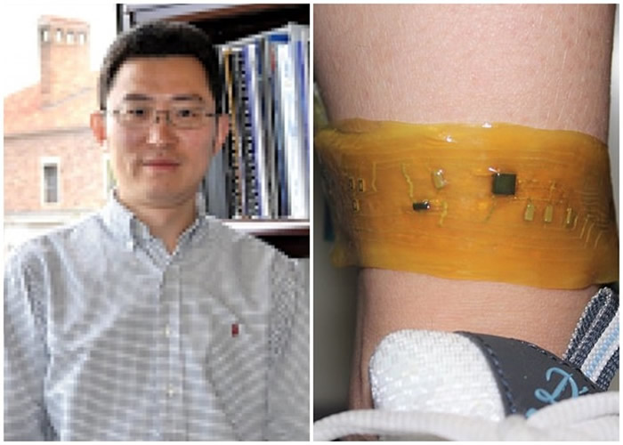 张伟(左)认为,电子皮肤理念或可引领未来。