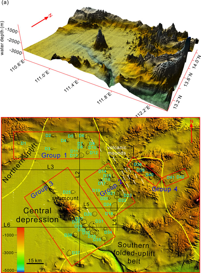 南海西部首次发现42个与岩浆侵入相关的海底大型圆丘
