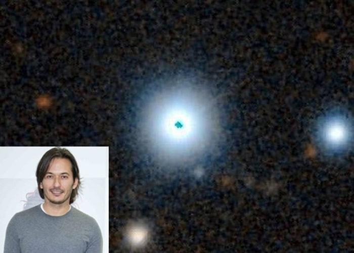 卡巴莱罗(小图)发现与讯号有关的恒星构想图。