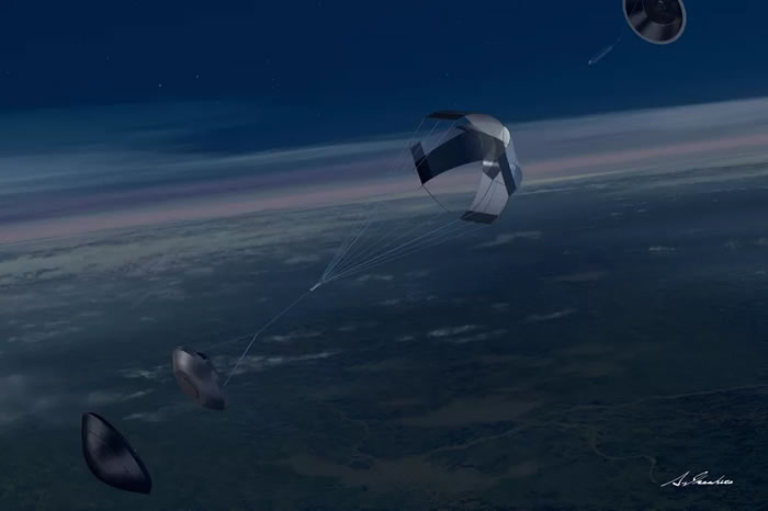 从日本隼鸟2号分离的装有小行星砂石的密封舱成功返回地球 降落在澳洲南部沙漠