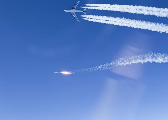 维珍轨道公司波音747客机“宇宙少女”在高空发射火箭成功将人造卫星送上轨道