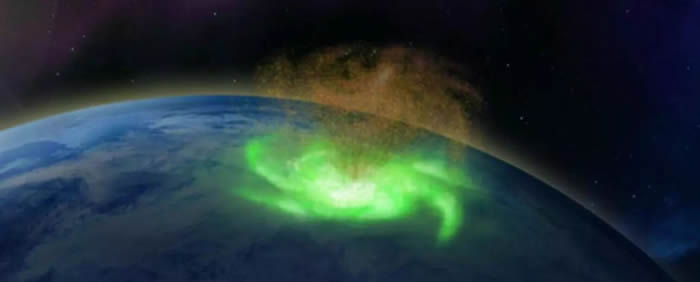 科学家在北极上空电离层中首次发现等离子体“太空飓风”的证据