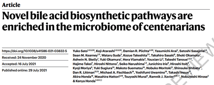 《自然》杂志:日本百岁老人的长寿奥秘是拥有独特的肠道菌群