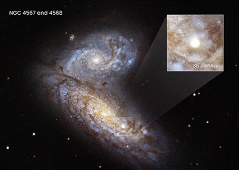 美国天文学家目睹一颗恒星衰亡并变成“罗塞塔石碑超新星”SN 2020fqv的完整过程