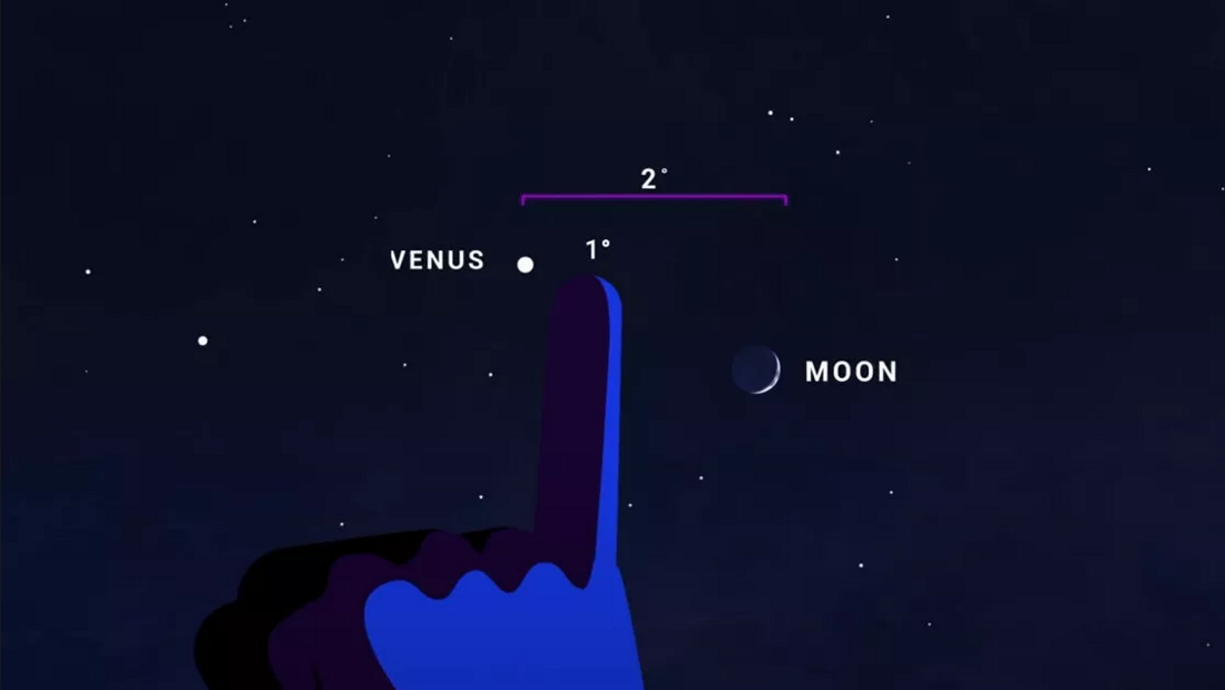 NASA:11月7日周日傍晚新月与金星美丽相遇