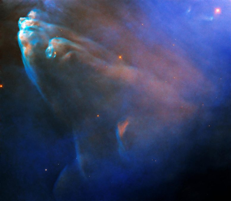 HH45赫比格-哈罗天体——“跑步者”星云中气体碰撞产生的明亮冲击波