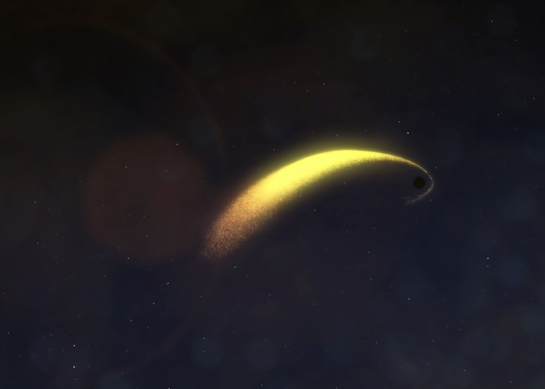 首次结合爱因斯坦相对论及主序星体的密度模型 模拟出星体接近黑洞时被撕扯的画面