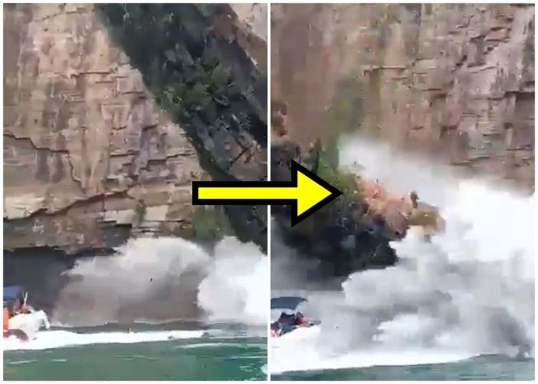 巴西米纳斯吉拉斯州的福尔纳湖边岩石崩塌波及观光艇 酿7死32伤