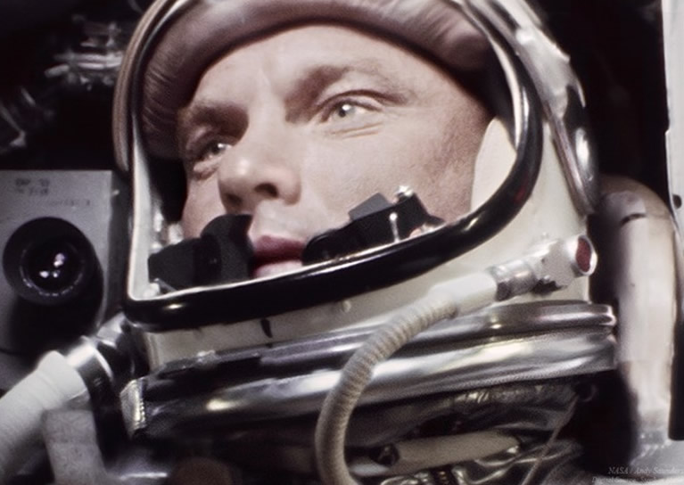约翰?格伦John Glenn成为首位进入地球轨道的美国宇航员60周年 专家发修复照纪念