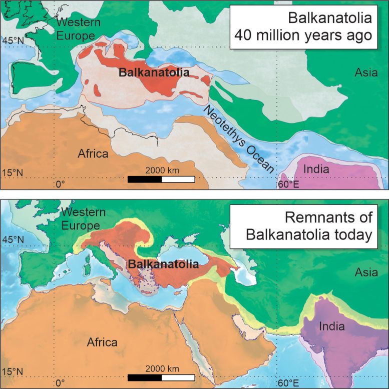 《地球科学评论》:5000万年前被遗忘的大陆Balkanatolia将欧洲和亚洲分开