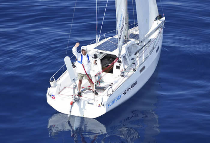 83岁日本海洋冒险家堀江谦一创下全球最高龄“独驾帆船不靠港”横渡太平洋纪录