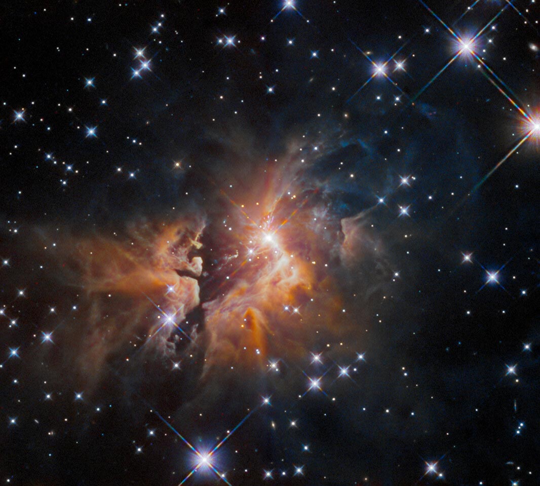 哈勃太空望远镜的惊人图片中揭示了金牛座一次神秘的天文爆炸事件IRAS 05506+2414