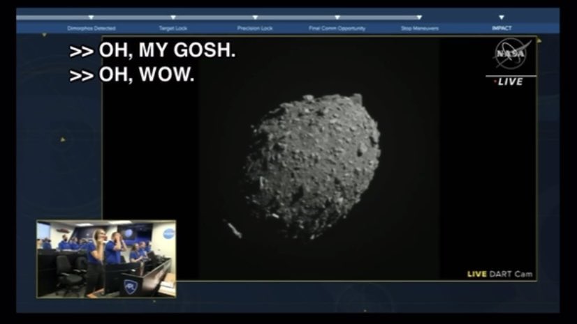 人类史上首次撞击行星改道:美国宇航局DART任务宇宙飞船成功撞击小行星Dimorphos