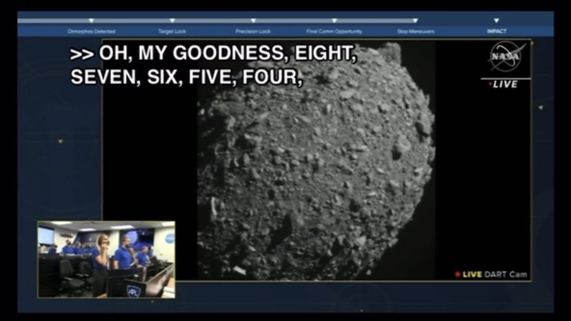 人类史上首次撞击行星改道:美国宇航局DART任务宇宙飞船成功撞击小行星Dimorphos