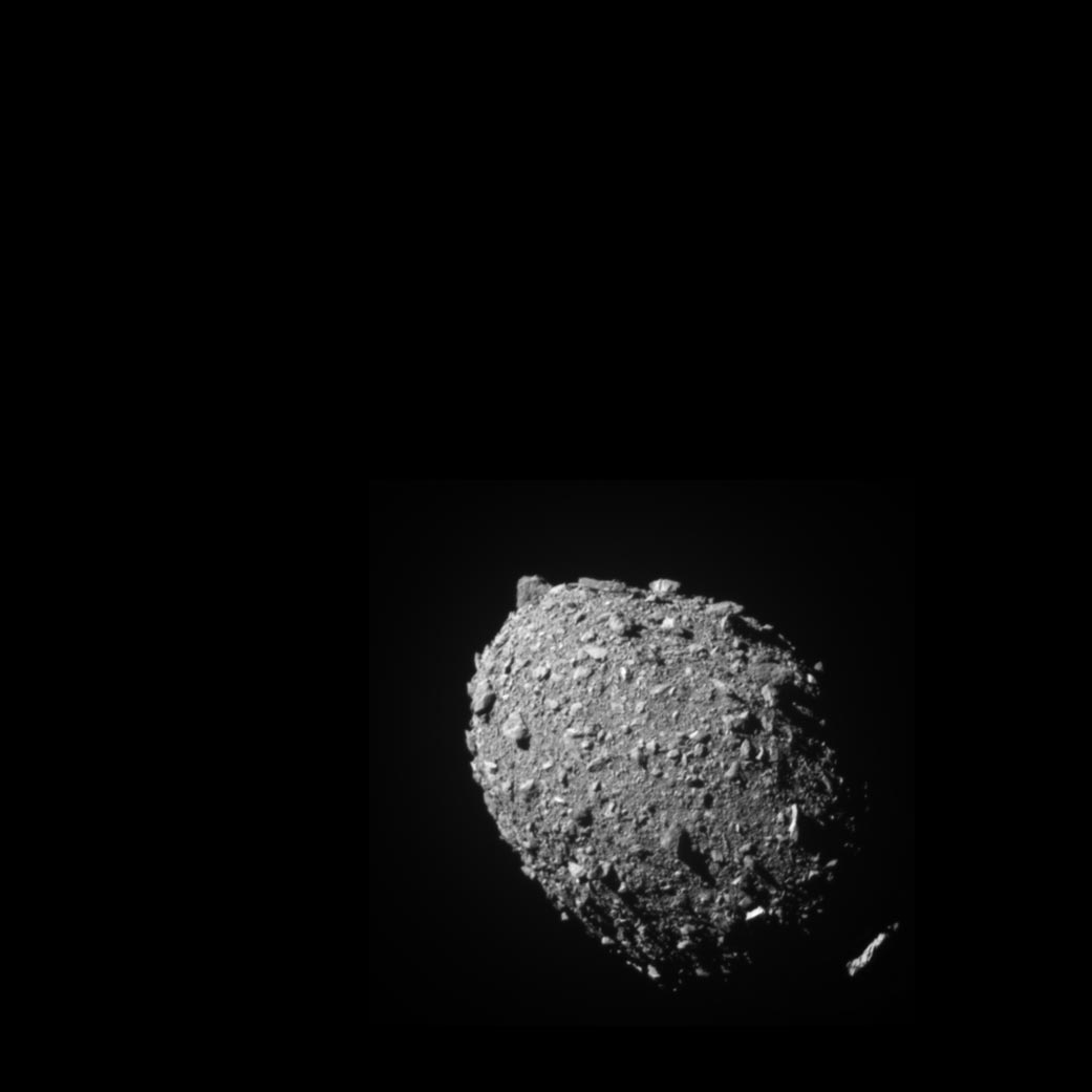 看看NASA双重小行星重定向测试DART在撞击小行星Dimorphos的最后画面