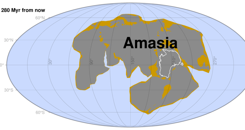 《National Science Review》杂志：新模型预测超级大陆Amasia将在3亿年后形成