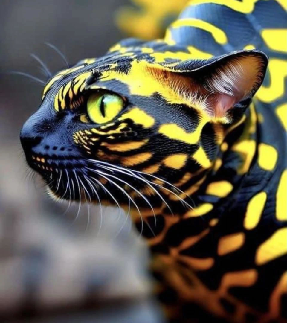 “地球上最稀有的猫科动物蛇猫”Snake Cat照在社交媒体上疯传