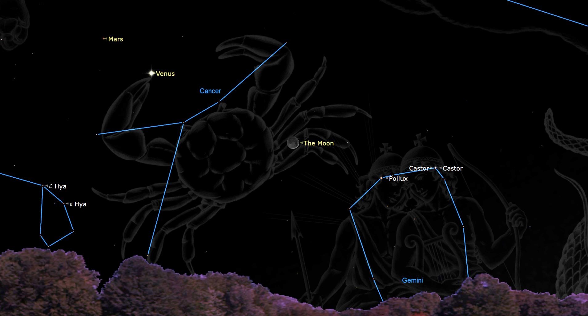 本周,月亮、金星、火星和明亮的恒星在夏季的天体聚会上大放异彩