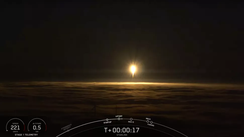 SpaceX发射15颗Starlink卫星进入轨道,火箭在海上着陆
