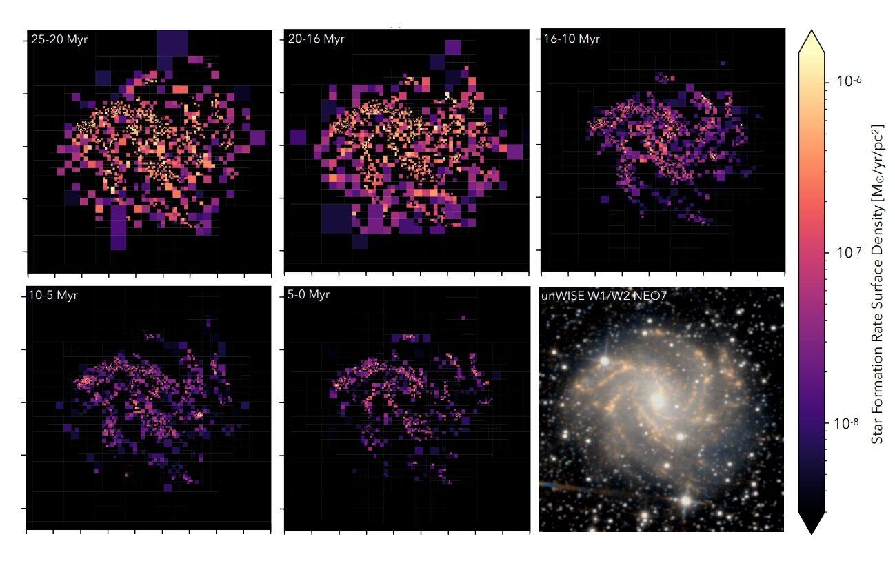 天文学家调查烟火星系最近的恒星形成历史