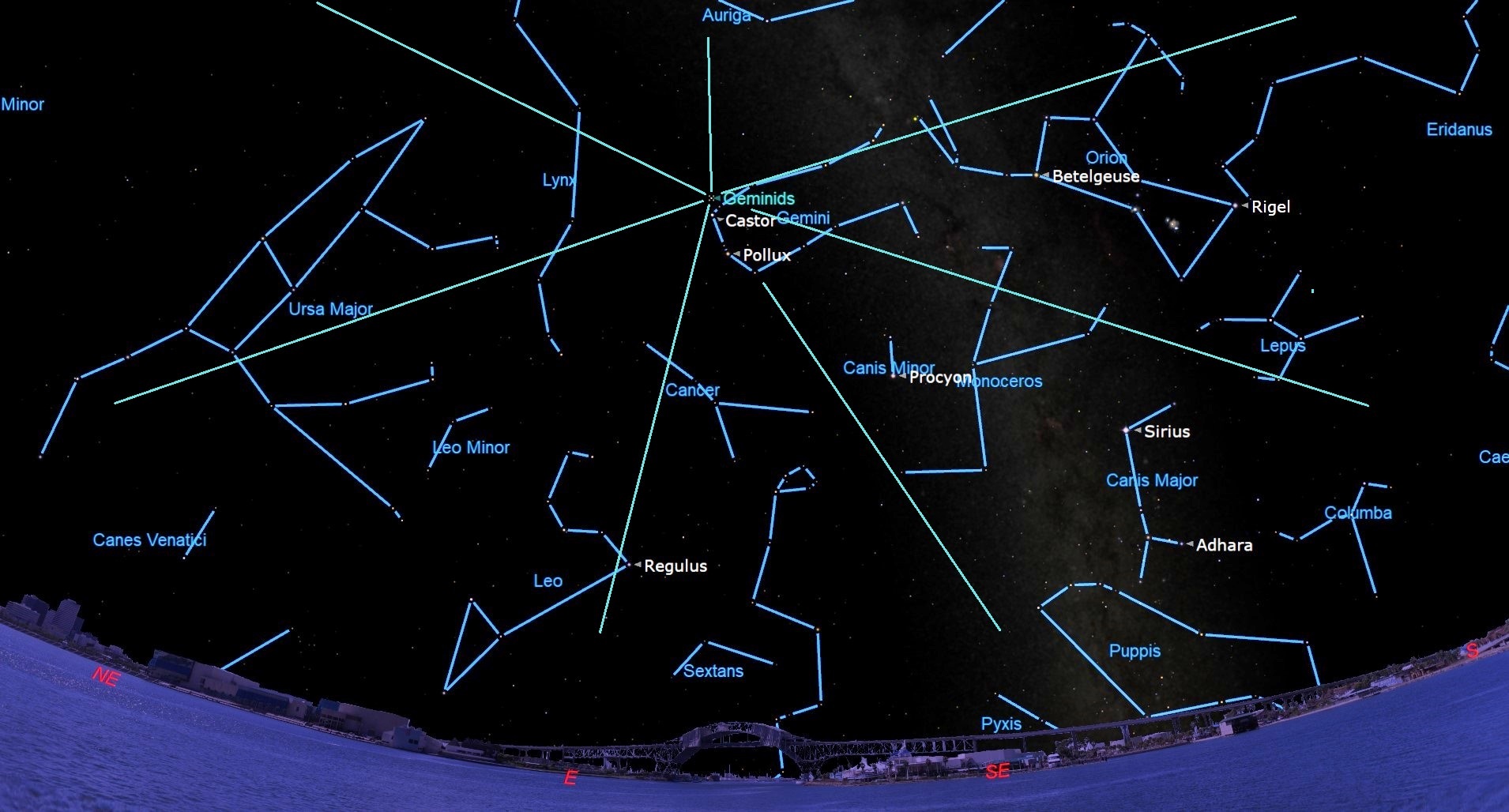 十二月的新月让双子座流星雨在今晚闪耀