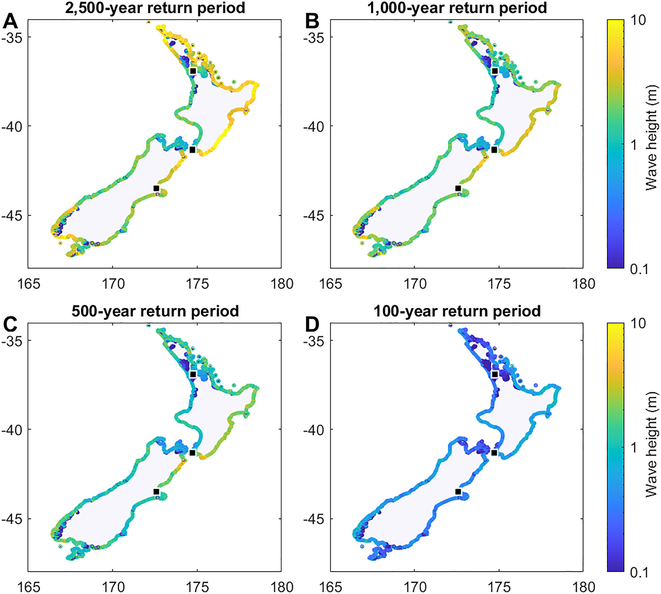 模型显示新西兰预计每580年有15米高的海啸