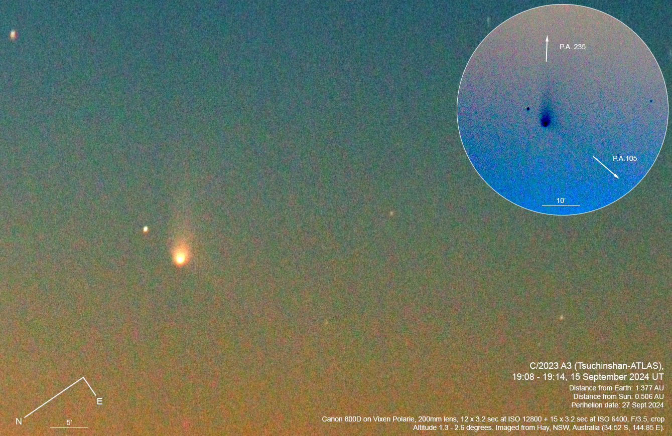 Tsuchinshan-ATLAS彗星接近太阳,它肉眼可见吗?