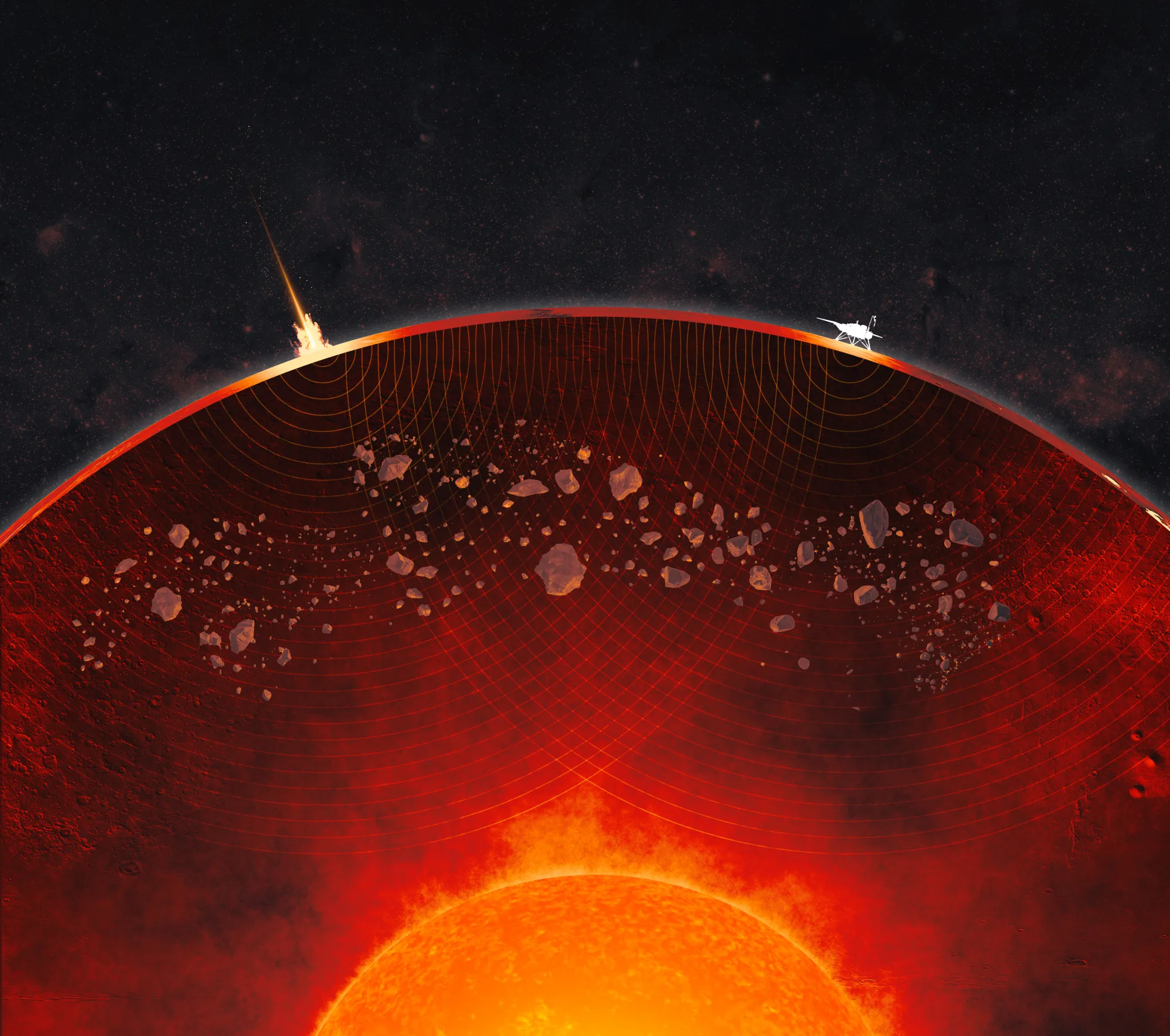 美国国家航空航天局火星地震数据揭示了这颗红色星球内部的块状性质